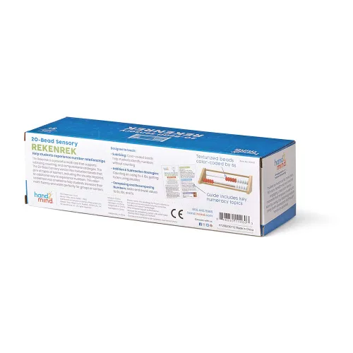 Vista 8 de hand2mind Rekenrek sensorial de madera de 20 cuentas, juego de 1