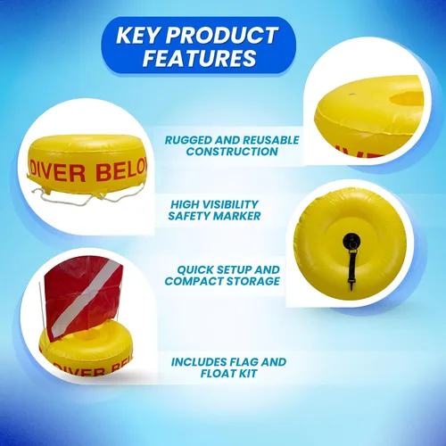 Vista 7 de Scuba Choice Buceo de lujo buceador debajo del flotador inflable y la bandera Bouy