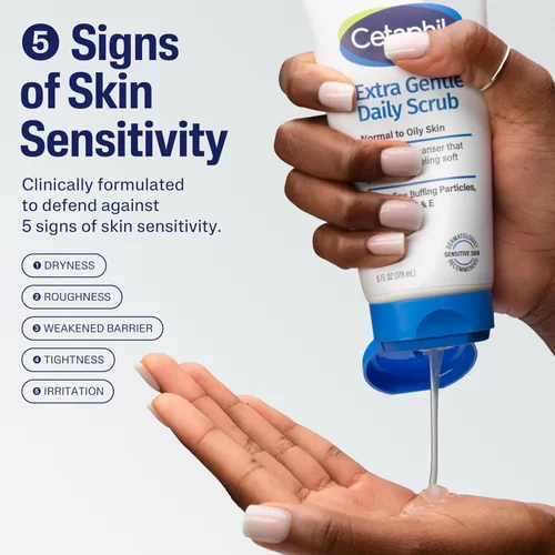 Vista 2 de Cetaphil - Limpiador facial exfoliante, exfoliante facial diario extrasuave, exfolia y limpia suavemente, para todo tipo de piel, no irrita e