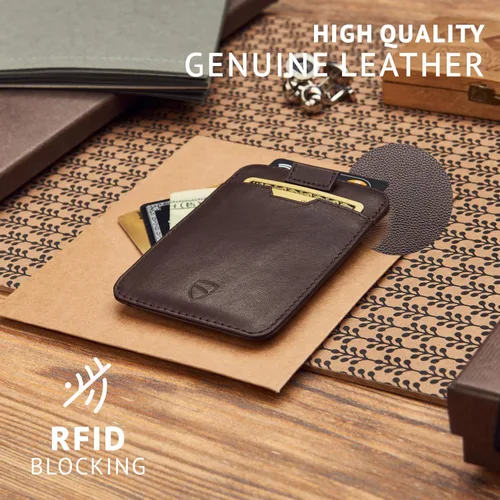 Vista 53 de Vaultskin CHELSEA - Cartera de piel delgada con bloqueo RFID para hombre, tarjetero minimalista con bolsillo frontal