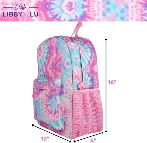 Vista 2 de CLUB LIBBY LU Mochila para niñas, 16 pulgadas, Multi, Tinte anudado pastel