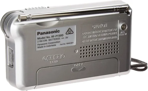 Vista 2 de Panasonic RFP-150D Radio portátil AM/FM de tamaño de bolsillo con pilas (plata/mat)