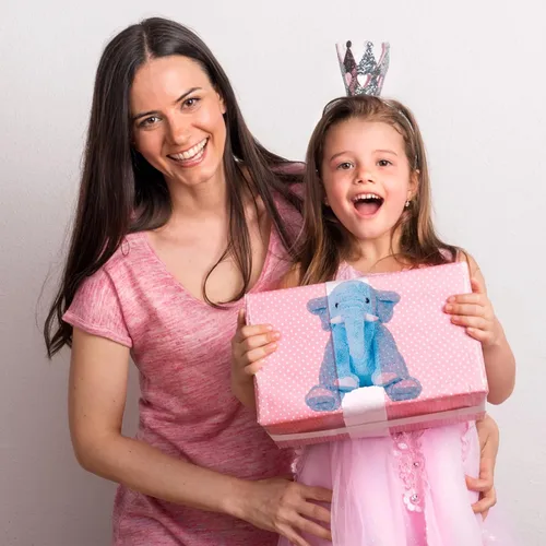Vista 7 de OurHonor Animales de peluche con peso de elefante, 5 libras y 16 pulgadas, peluche de elefante de peluche con peso, regalos para niños y adultos Azul