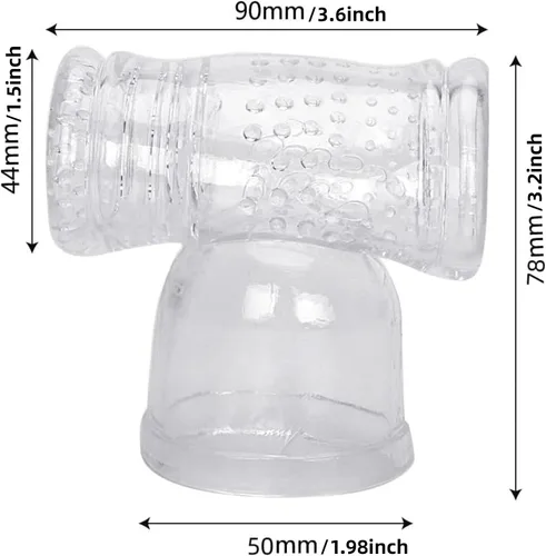 Vista 2 de GURECOD Accesorio de masajeador y accesorio de masaje, cubierta de cabeza de silicona transparente para masajeador