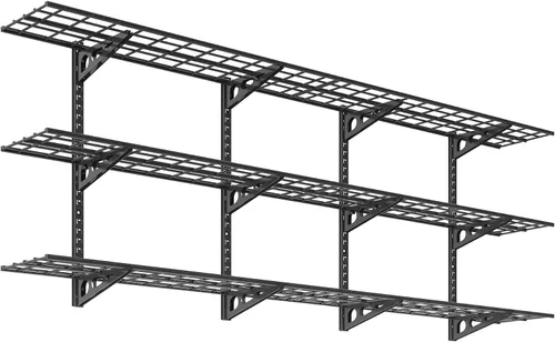 Vista 11 de FLEXIMOUNTS - Estantes de pared 12x36inch per Shelf Garage Floating Shelves, Heavy Duty Wall Mounted Shelve, 600lbs Weight Capacity, Black