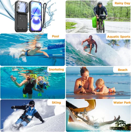 Vista 9 de AICase Funda impermeable para teléfono, función universal de autocomprobación, bolsa seca para playa, flotante, ducha, esnórquel, para iPhone