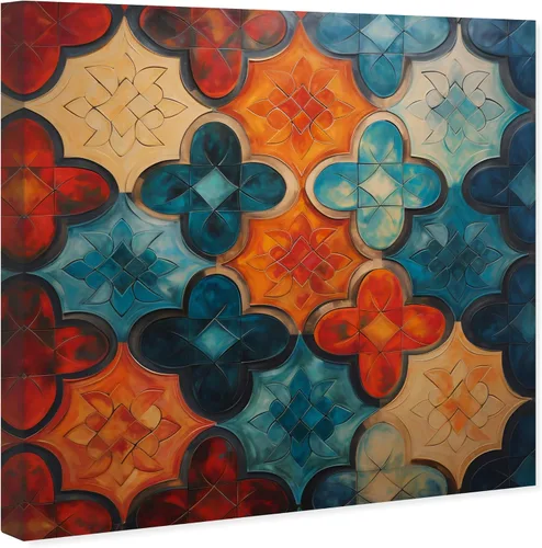 Vista 2 de Wynwood Studio Lienzo abstracto y contemporáneo envuelto – Quadro di Mosaico I, arte de pared para sala de estar, dormitorio y baño, 30 x 30