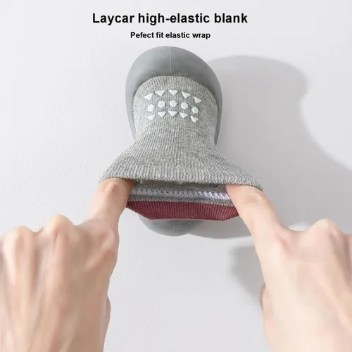 Vista 4 de Hstyle Baby Sock Shoes Toddler Non-Slip Slippers Infant Walking Shoes Soft Rubber Sole Sneakers for Baby Boys Girls