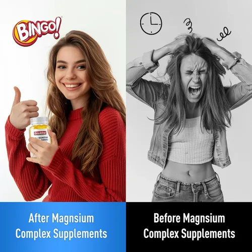 Vista 3 de Gomitas de complejo triple de magnesio – 800 mg de glicinato y citrato de magnesio, apigenina y L-teanina, para niños y adultos, naturalmente