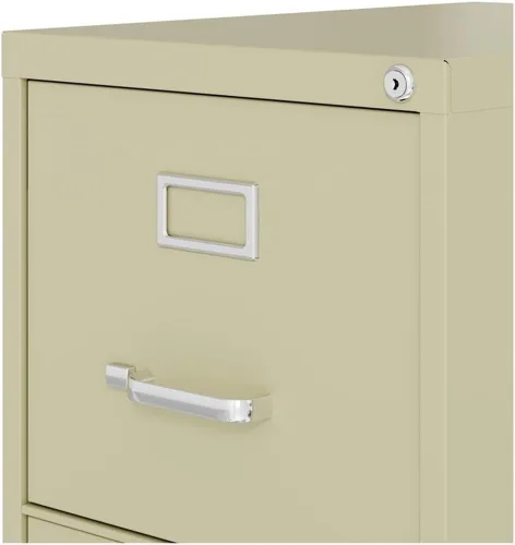 Vista 6 de CommClad Archivador vertical de metal con 4 cajones, acabado de masilla, tamaño carta, almacenamiento de oficina con cerradura, suspensión suave