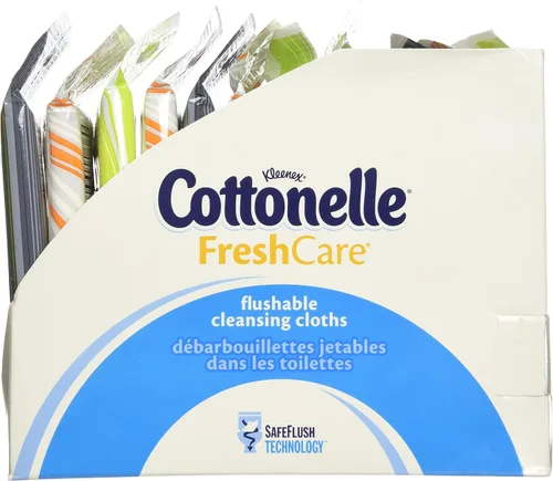 Vista 2 de Cottonelle Fresh Care Toallitas Biodegradables, Paquete de Viaje, 12 Paquetes de Viaje de 10 Paños Cada Uno (120 Unidades)