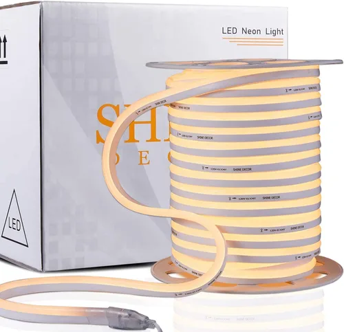 Vista 3 de Shine Decor Productos del paquete de la pista del canal de aluminio con el kit de luces de neón LED blanco cálido 45M/150ft