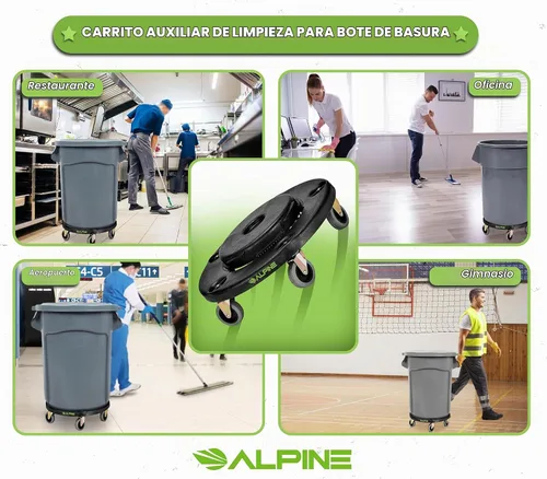 Vista 6 de Alpine Rolling Brute Carrito para Bote de Basura - Carrito para Bote de Basura con Ruedas/Base Rodante para Bote de Basura para Botes de Basura
