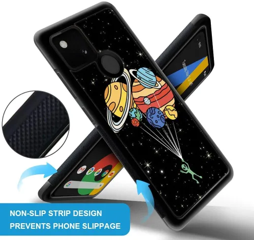 Vista 2 de Funda compatible con Google Pixel 4A 5G, sistema solar de globo alienígena, diseño de patrón increíble, a prueba de golpes, antiarañazos, carcasa