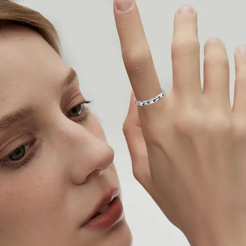 Vista 16 de LYTTMAB Keep Pawstive - Anillo de ansiedad para mujer, anillo giratorio con estampado de pata de perro y gato, anillo para ansiedad para mujer