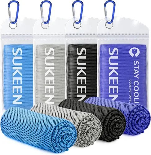 Vista 14 de Sukeen Paquete de 4 toallas refrescantes (40 x 12 pulgadas), envolturas refrescantes para el cuello, toalla de hielo, toalla fría suave