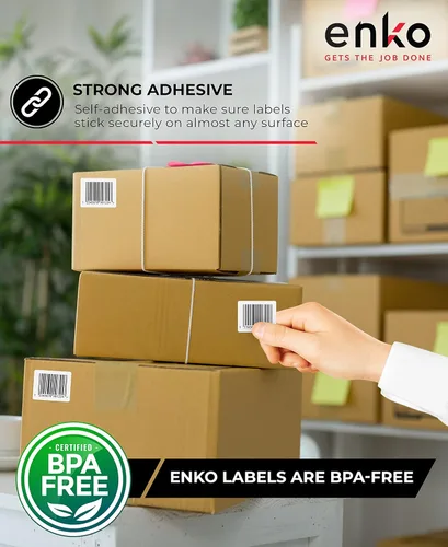 Vista 4 de enKo - Etiquetas térmicas directas compatibles con etiquetas de cebra / rollo de 4 x 1 pulgada, núcleo de 1 pulgada (6 rollo, 8250 etiquetas)