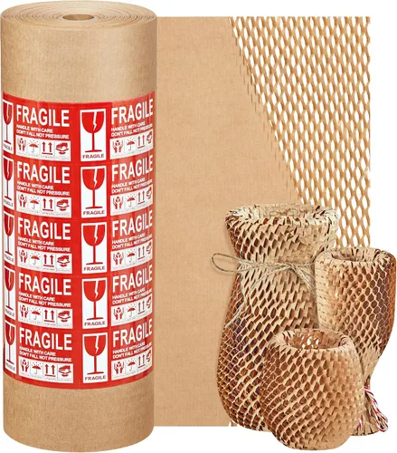 Vista 11 de JARLINK - Papel de embalaje de panal de abeja, rollo de burbujas de 15 pulgadas x 213 pies para embalaje