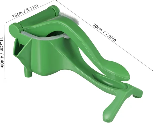 Vista 2 de Juego de exprimidor manual de mano de 2 piezas, exprimidor de cítricos verdes para limones, naranjas y naranjas, exprimidor de frutas resistente