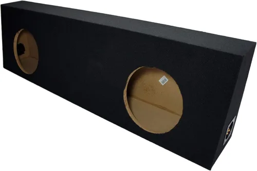 Vista 3 de American Sound Connection Caja de subwoofer doble de 10 pulgadas para camiones estándar regulares, caja de tablero MDF de 5/8 pulgadas - Negro