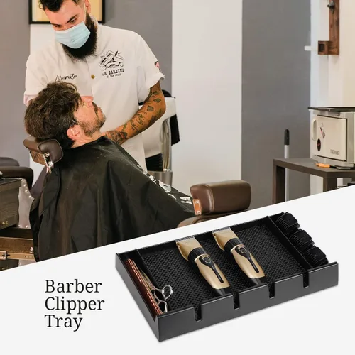 Vista 2 de Segbeauty Portaequipajes de peluquería antideslizante para peluquería, bandeja organizadora de plástico con 4 muescas, soporte profesional