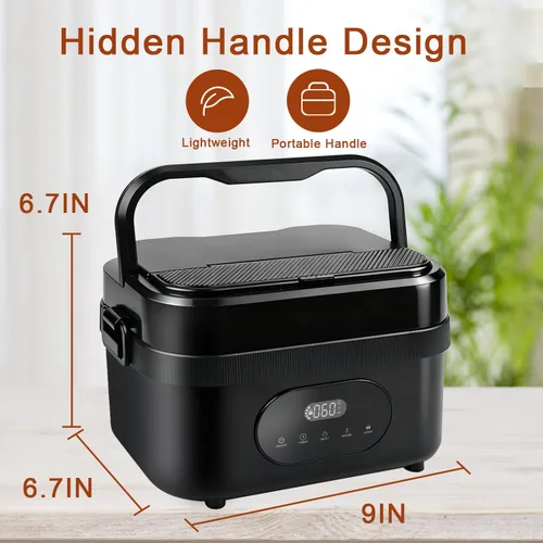 Vista 6 de Fiambrera eléctrica inalámbrica para adultos, lonchera recargable de 18000 mAh, 1.5L (6.3 tazas), calentador de alimentos portátil autocalentable