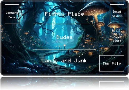 Vista 86 de Tapete de juego para MTG, tapete de juego de cartas, base de goma antideslizante y cosido, tapete de juego TCG de 24 x 14 pulgadas para MTG y otros
