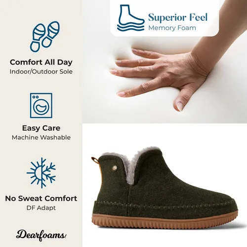 Vista 3 de Dearfoams Alpine Brixen - Botas cómodas de espuma viscoelástica para interiores y exteriores para hombre