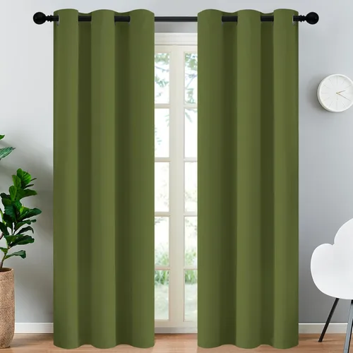 Vista 50 de Yakamok Cortinas opacas para dormitorio, aislamiento térmico, cortinas de oscurecimiento de habitación para sala de estar, juego de 2 paneles