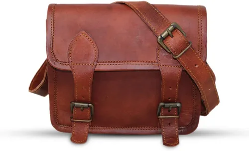 Vista 10 de Leather messenger bag laptop case office briefcase gift for men computer distressed shoulder bag