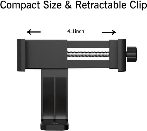Vista 3 de Alphx - Juego de adaptador universal para trípode para teléfono celular, compatible con iPhone, Samsung y todos los teléfonos, gira vertical