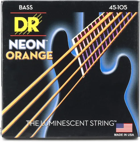 Vista 37 de DR Strings NEON - Cuerdas para bajo eléctrico, 0.045-.105, medianas, color rojo