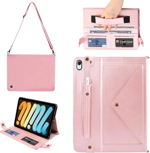 Vista 145 de Funda tipo bolso para iPad mini de 5ª/4ª/3ª/2ª/1ª generación de 7.9 pulgadas, Techcircle funda ligera tipo folio con soporte bandolera con billetera