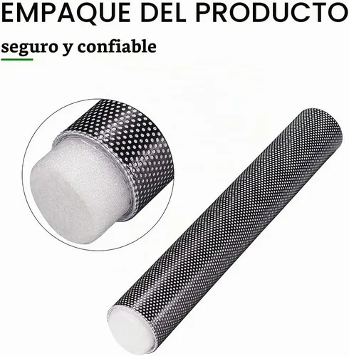 Vista 4 de XhuangTech Película de vinilo perforada para ventana de color negro para evitar golpes de pájaros, película de vinilo negro perforado para ventana