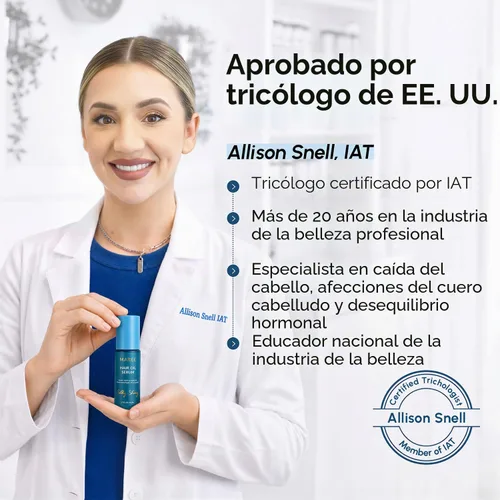 Vista 7 de MAREE Aceite para el cabello encrespado con aceite de argán, queratina y biotina – Suero capilar para brillo de cabello seco y rizado – Productos