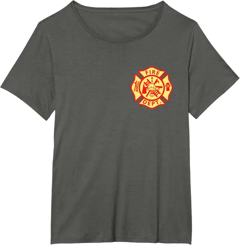 Vista 89 de Camiseta con logotipo de bomberos con símbolo de bombero, Negro
