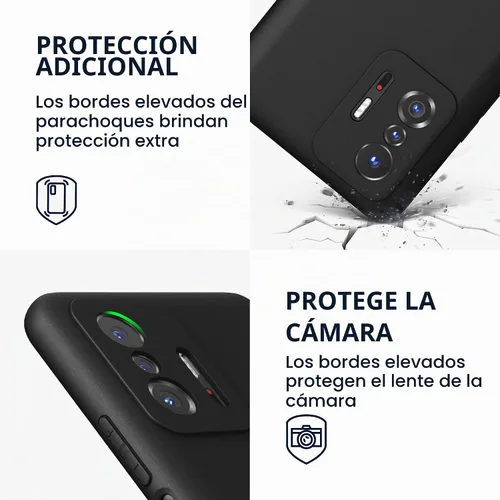 Vista 3 de kwmobile Funda compatible con Xiaomi 11T/11T Pro - Funda protectora de silicona TPU suave y delgada - Negro