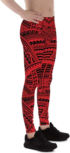 Vista 3 de Leggings para hombre, diseño tribal maorí