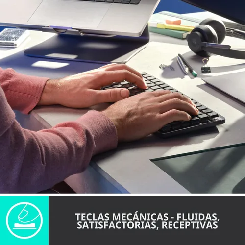 Vista 2 de Logitech MX Mecánico Mini Teclado Iluminado Inalámbrico Táctil Sil