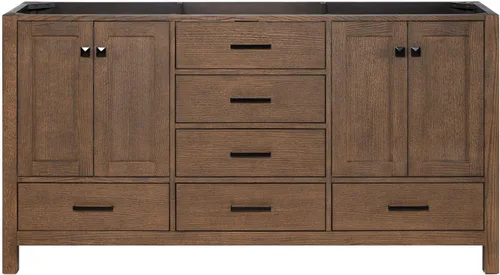 Vista 56 de ARIEL Cambridge Mueble base de tocador de baño de 36 pulgadas, madera maciza, 2 puertas de cierre suave, 5 cajones de cola de milano, roble marrón