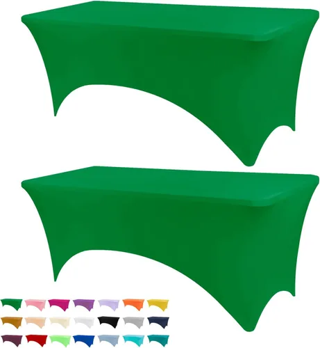 Vista 56 de BDDC - Funda de mesa ajustada de 4 pies, manteles de elastano negros, manteles elásticos lavables y resistentes a las arrugas para eventos, bodas