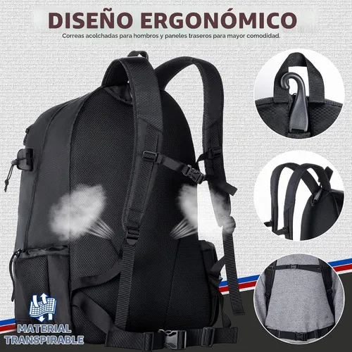 Vista 5 de Mochila para lacrosse GoHimal extra grande con soporte para palo de arrastre L-negro