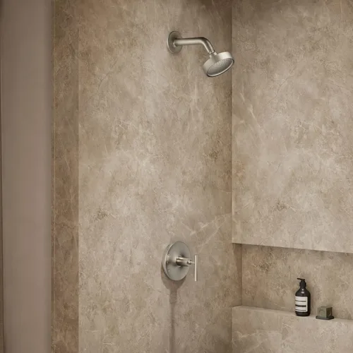 Vista 2 de KOHLER TS14422-4-BN Purist(R) Rite-Temp(R) - Moldura de válvula de ducha con mango de palanca y cabezal de ducha de 2.5 gpm, acabado de níquel