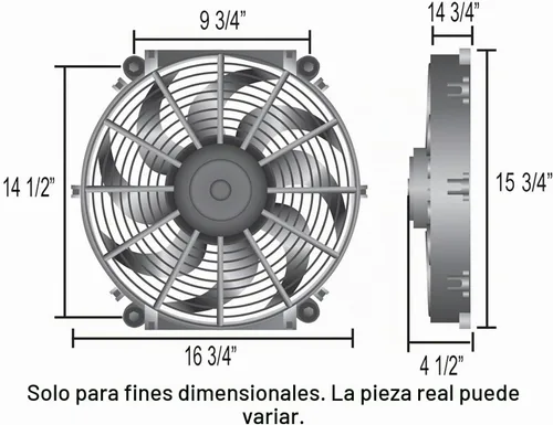 Vista 3 de Derale 16626 Tornado - Kit estándar de ventilador eléctrico de 16 pulgadas, color negro