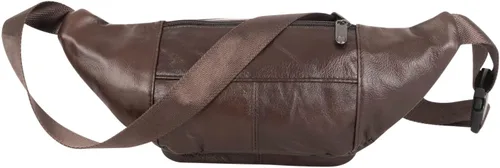 Vista 6 de ZZNICK Riñonera de piel auténtica, bolsa de cintura, organizador con cinturón ajustable, múltiples bolsillos para hombres y mujeres, café-861 Medio