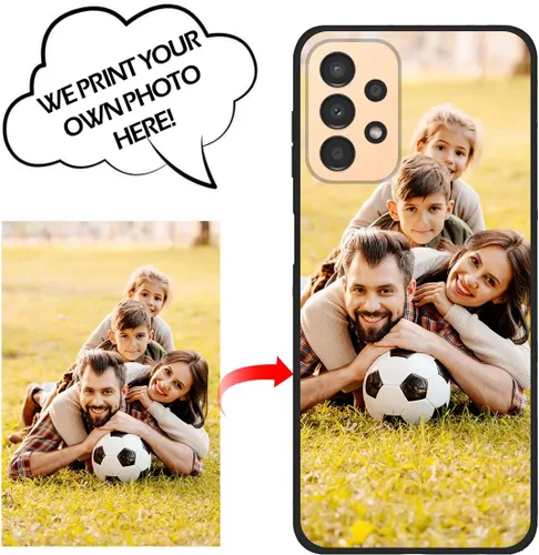 Vista 5 de Funda de teléfono con foto personalizada para Samsung Galaxy A13 4G, imagen/texto personalizados, funda negra delgada y suave, regalo único de nicho