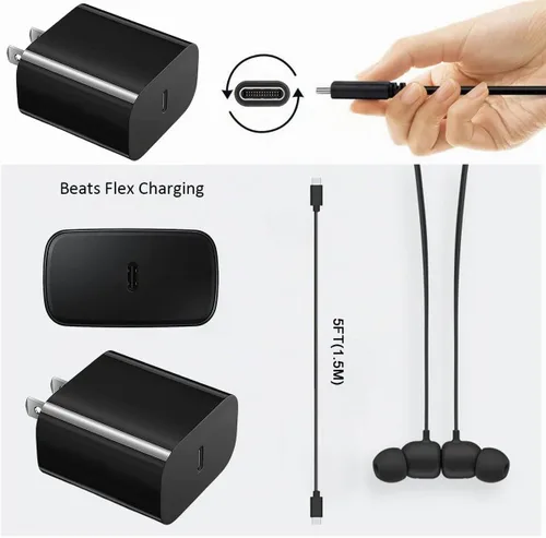 Vista 6 de USB-C Beats - Cable de carga de pared para auriculares compatible con Beats Powerbeats Pro 2, Solo 4, Studio Buds +, Studio Pro (x Kim Kardashian)