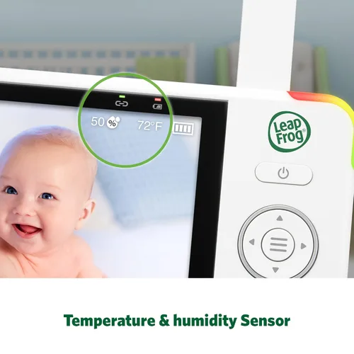 Vista 14 de LeapFrog Monitor de bebé LF1726FHD, pantalla de 1080p de 5.5 pies, alcance de hasta 2500 pies, zoom panorámico, luz nocturna, visión nocturna a