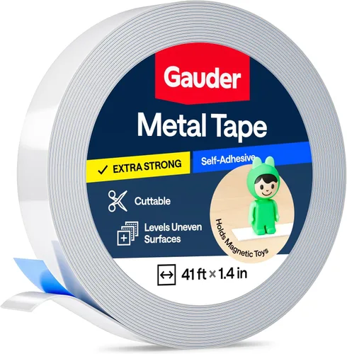 Vista 7 de GAUDER Cinta de metal autoadhesiva Cinta ferrosa para imanes Tira de acero metálico
