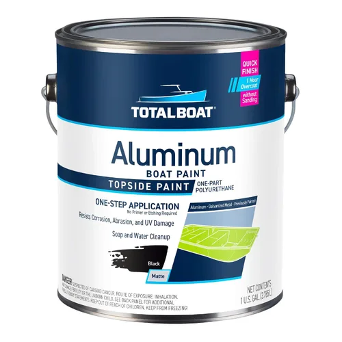 Vista 11 de TotalBoat Pintura de aluminio para lanchas, barcos bajos, botes, botes anfibios, barcos Jon y pontones (Verde Ejército, Quart)
